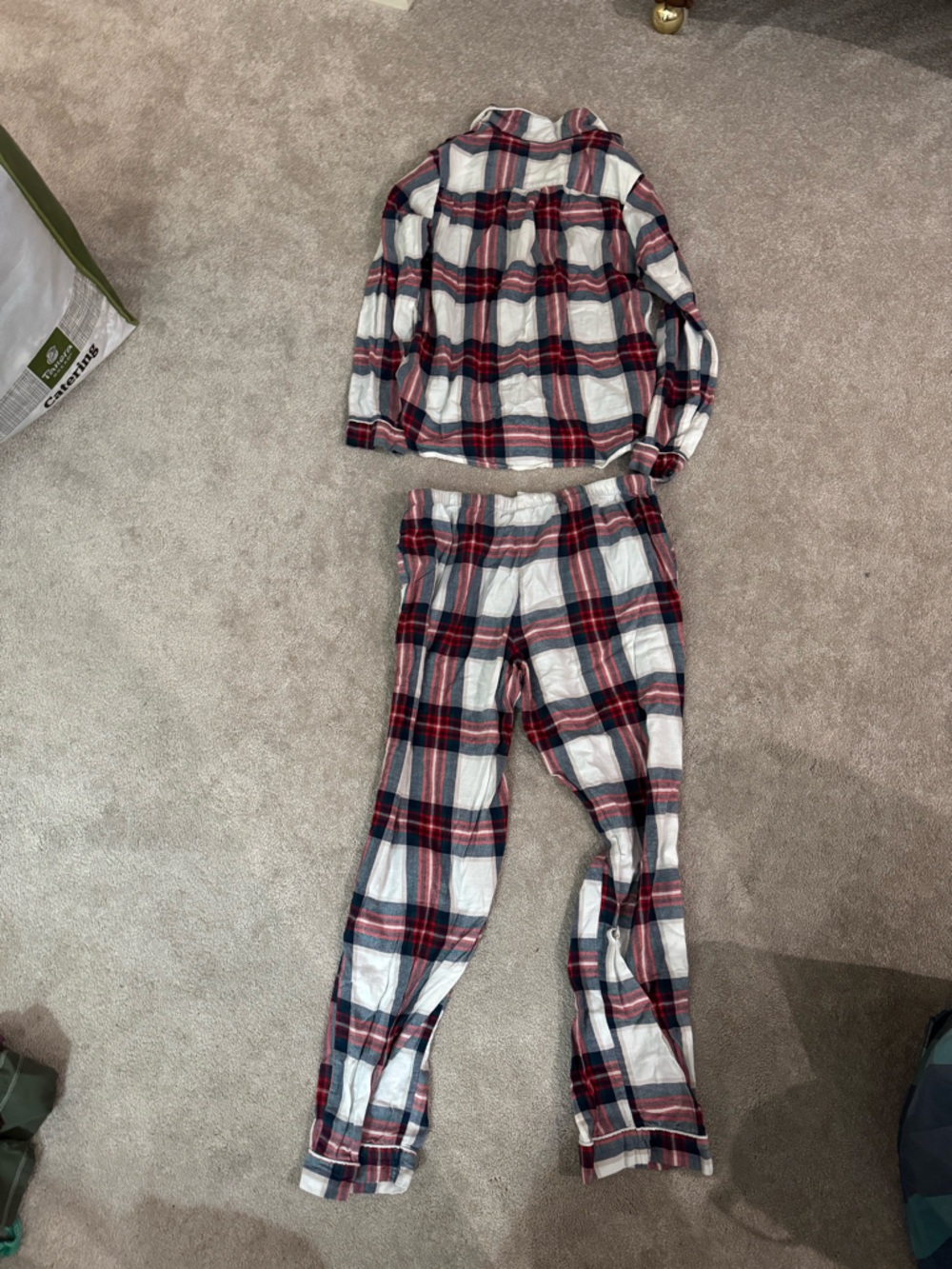 stars above Red White and Green Plaid Two-Piece Pajama Set - Picture 8 of 8